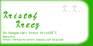 kristof krecz business card